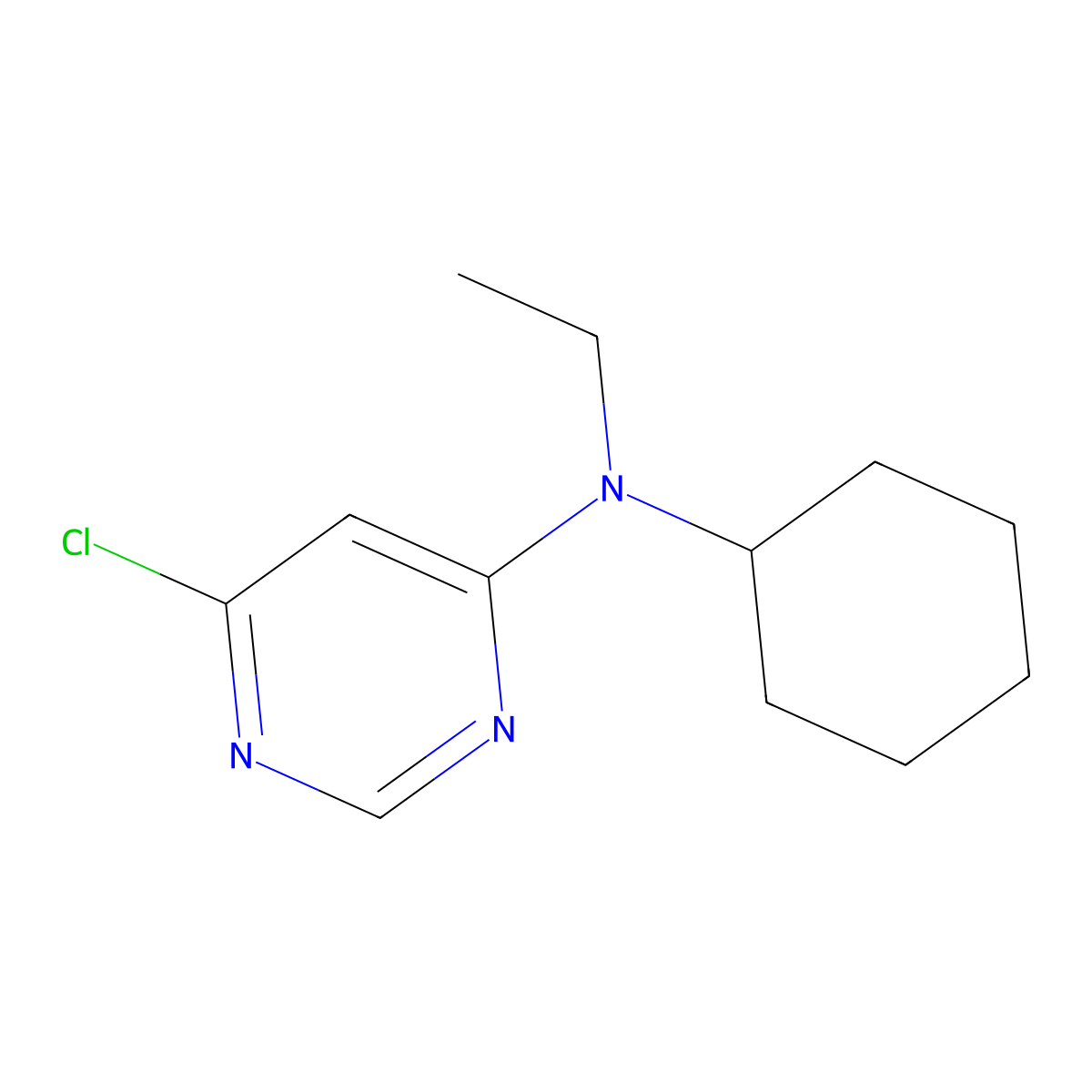 6-Chloro-N-cyclohexyl-N-ethyl-4-pyrimidinamine molecular structure, CAS 1220033-20-4