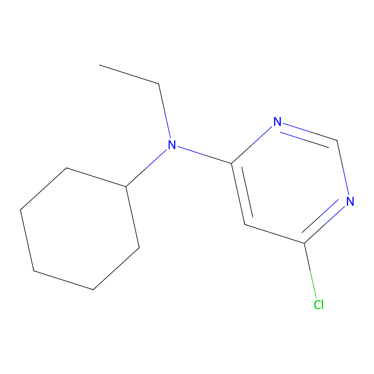 6-Chloro-N-cyclohexyl-N-ethyl-4-pyrimidinamine molecular structure, CAS 1220033-20-4
