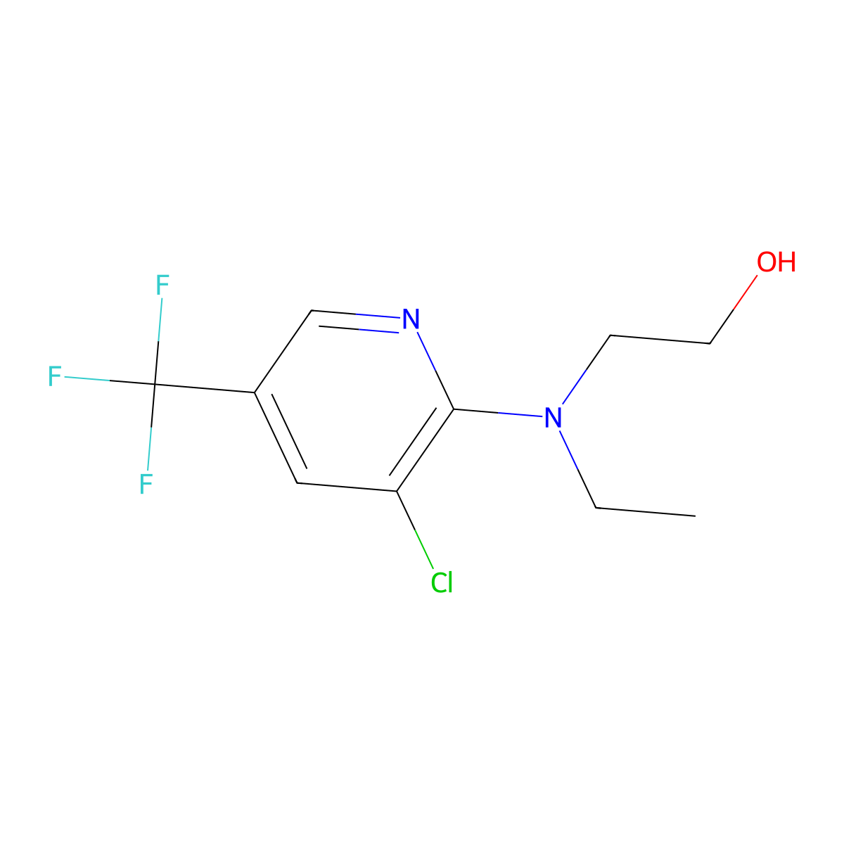 2-[[3-Chloro-5-(trifluoromethyl)-2-pyridinyl]-(ethyl)amino]-1-ethanol molecular structure, CAS 1220033-21-5