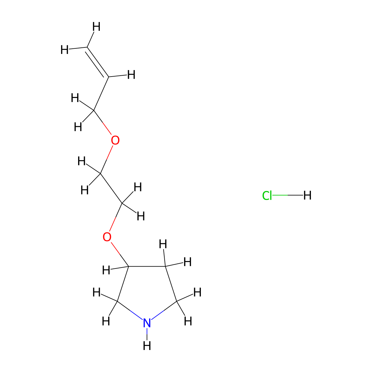 3-[2-(Allyloxy)ethoxy]pyrrolidine hydrochloride molecular structure, CAS 1220033-28-2