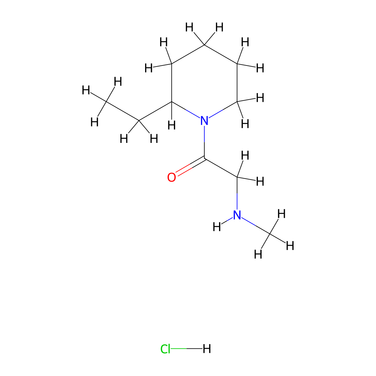 1-(2-Ethyl-1-piperidinyl)-2-(methylamino)-1-ethanone hydrochloride molecular structure, CAS 1220033-33-9