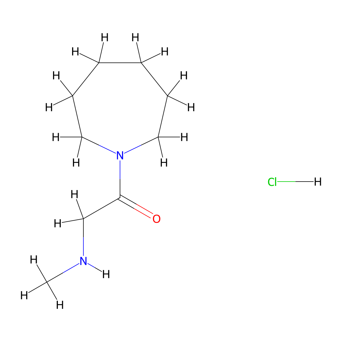 1-(1-Azepanyl)-2-(methylamino)-1-ethanone hydrochloride molecular structure, CAS 1220033-40-8
