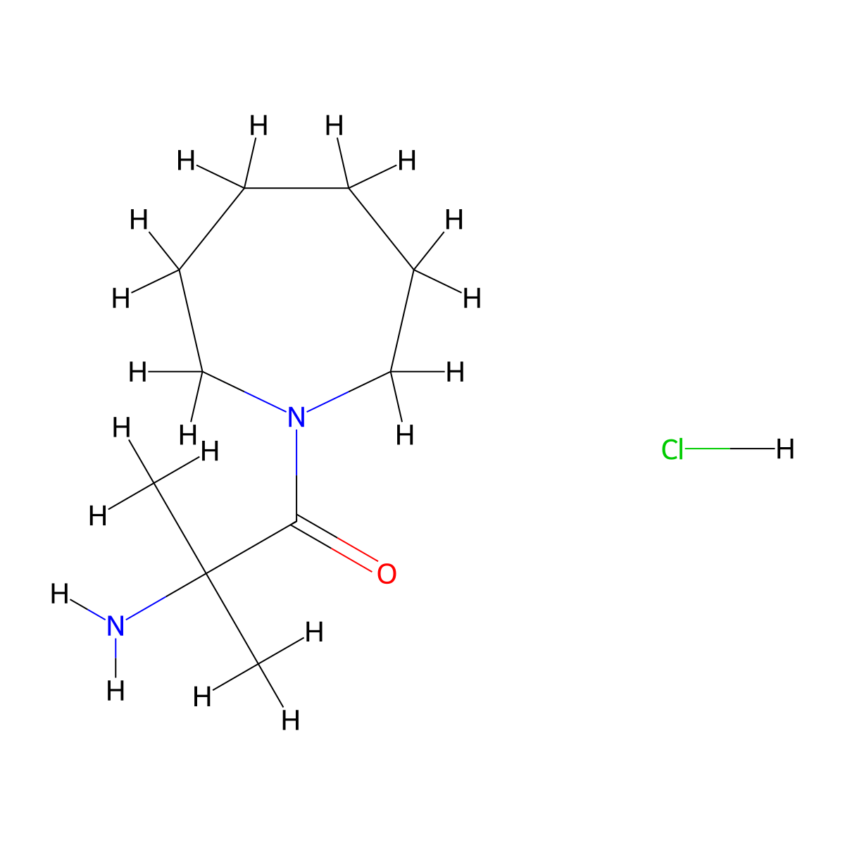 2-Amino-1-(1-azepanyl)-2-methyl-1-propanone hydrochloride molecular structure, CAS 1220033-47-5