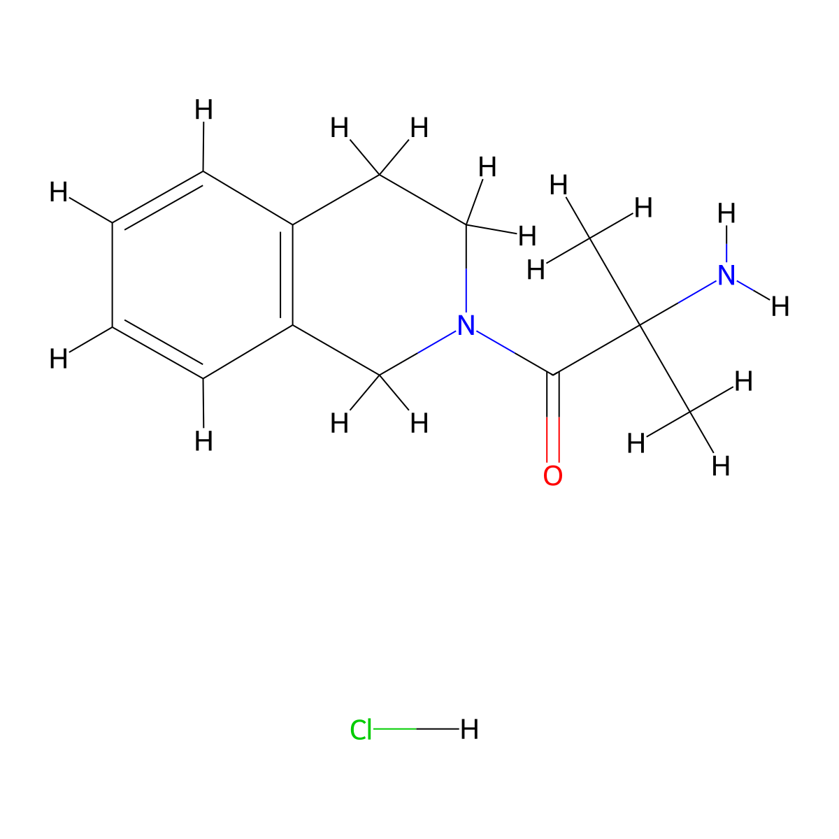 2-Amino-1-[3,4-dihydro-2(1H)-isoquinolinyl]-2-methyl-1-propanone hydrochloride molecular structure, CAS 1220033-50-0