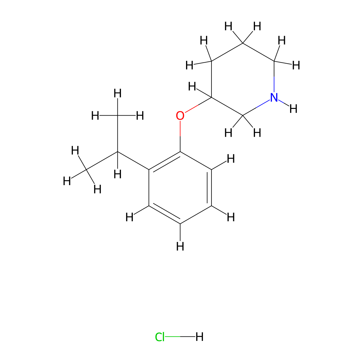 3-(2-Isopropylphenoxy)piperidine hydrochloride molecular structure, CAS 1220033-52-2