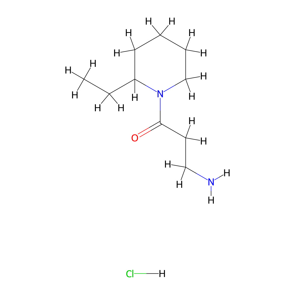 3-Amino-1-(2-ethylpiperidin-1-yl)propan-1-one hydrochloride molecular structure, CAS 1220033-54-4