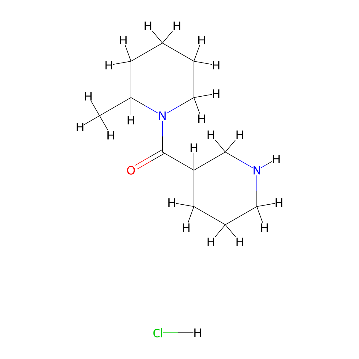 (2-Methyl-1-piperidinyl)(3-piperidinyl)methanone hydrochloride molecular structure, CAS 1220033-59-9
