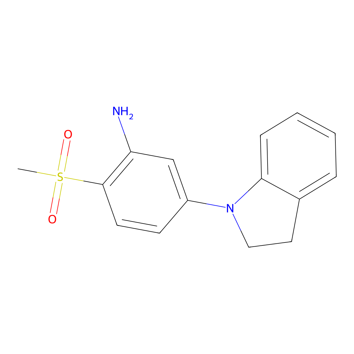 5-(2,3-Dihydro-1H-indol-1-YL)-2-(methylsulfonyl)phenylamine molecular structure, CAS 1220033-61-3