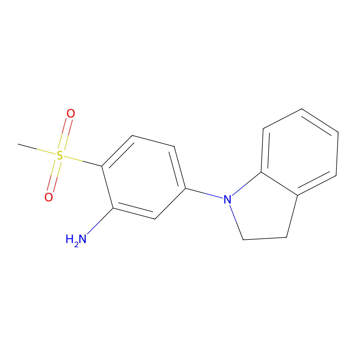 5-(2,3-Dihydro-1H-indol-1-YL)-2-(methylsulfonyl)phenylamine molecular structure, CAS 1220033-61-3
