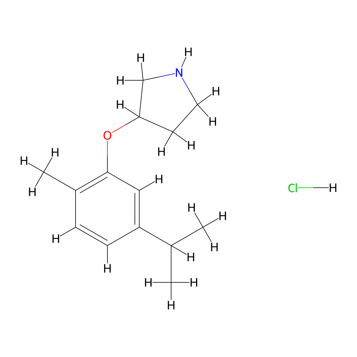 3-(5-Isopropyl-2-methylphenoxy)pyrrolidine hydrochloride molecular structure, CAS 1220033-66-8