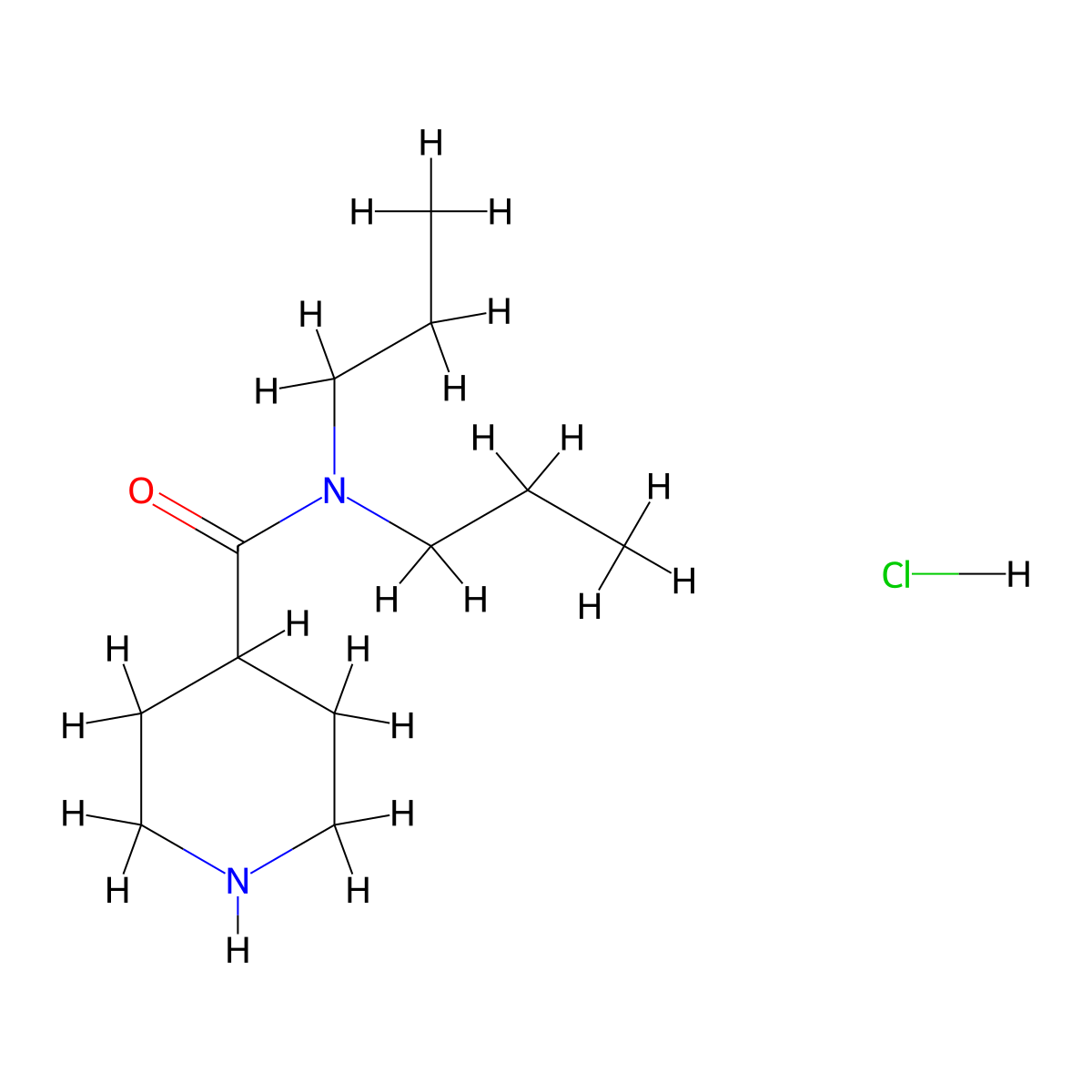 N,N-Dipropyl-4-piperidinecarboxamide hydrochloride molecular structure, CAS 1220033-73-7
