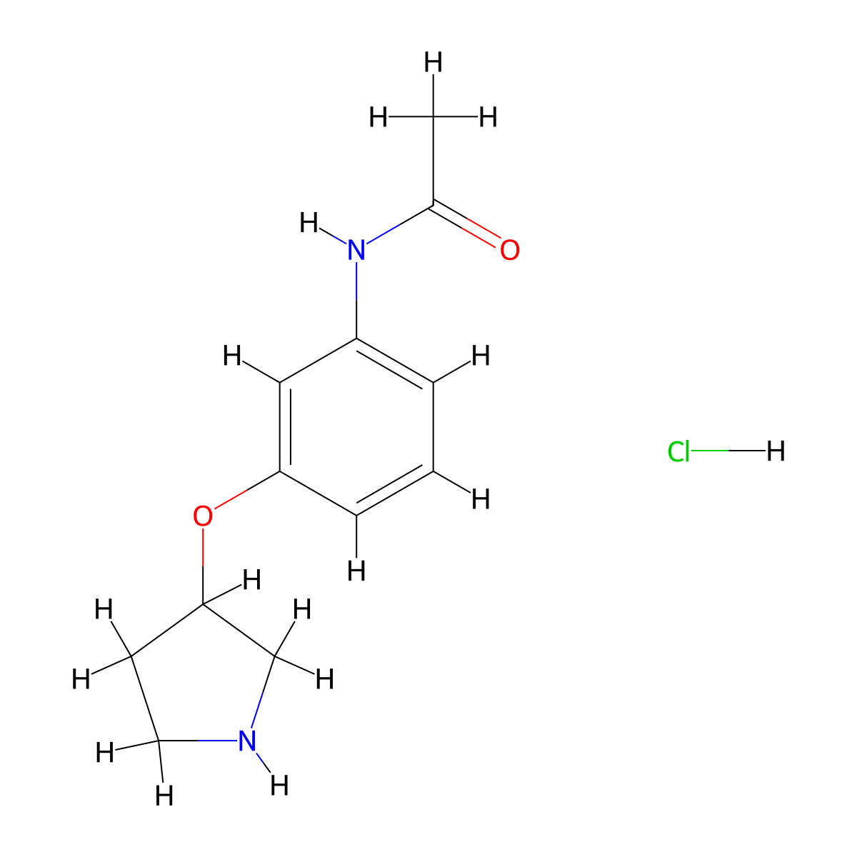 N-[3-(3-Pyrrolidinyloxy)phenyl]acetamide hydrochloride molecular structure, CAS 1220033-74-8