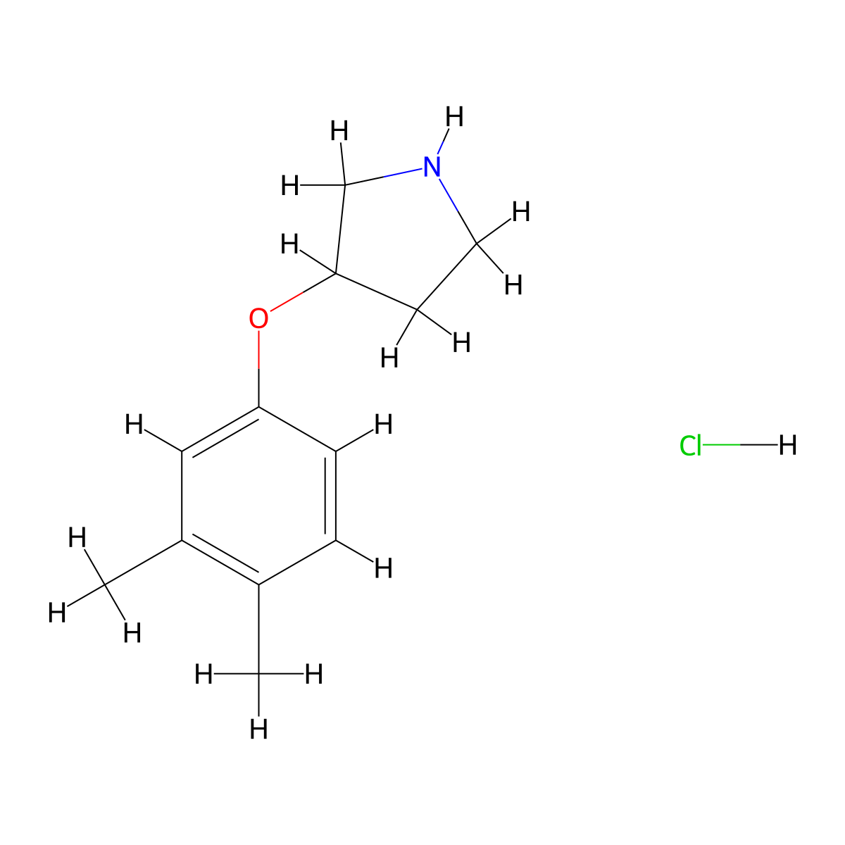 3-(3,4-Dimethylphenoxy)pyrrolidine hydrochloride molecular structure, CAS 1220033-80-6