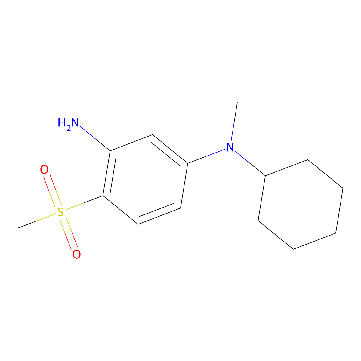 N1-Cyclohexyl-N1-methyl-4-(methylsulfonyl)-1,3-benzenediamine molecular structure, CAS 1220033-81-7