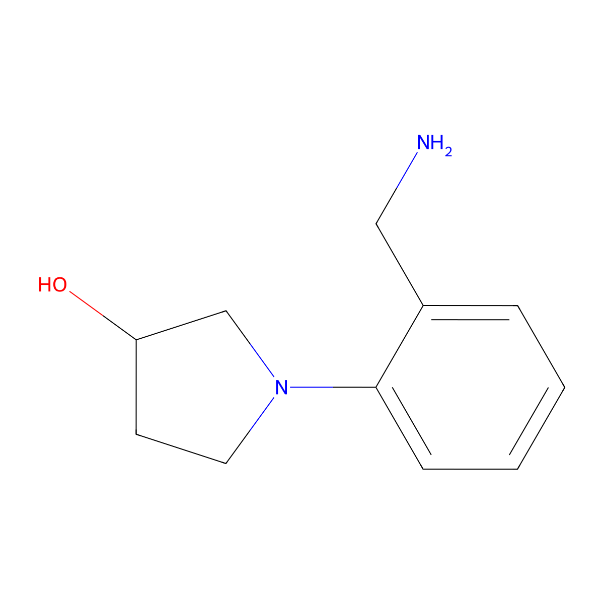 1-[2-(Aminomethyl)phenyl]pyrrolidin-3-ol molecular structure, CAS 1220033-92-0