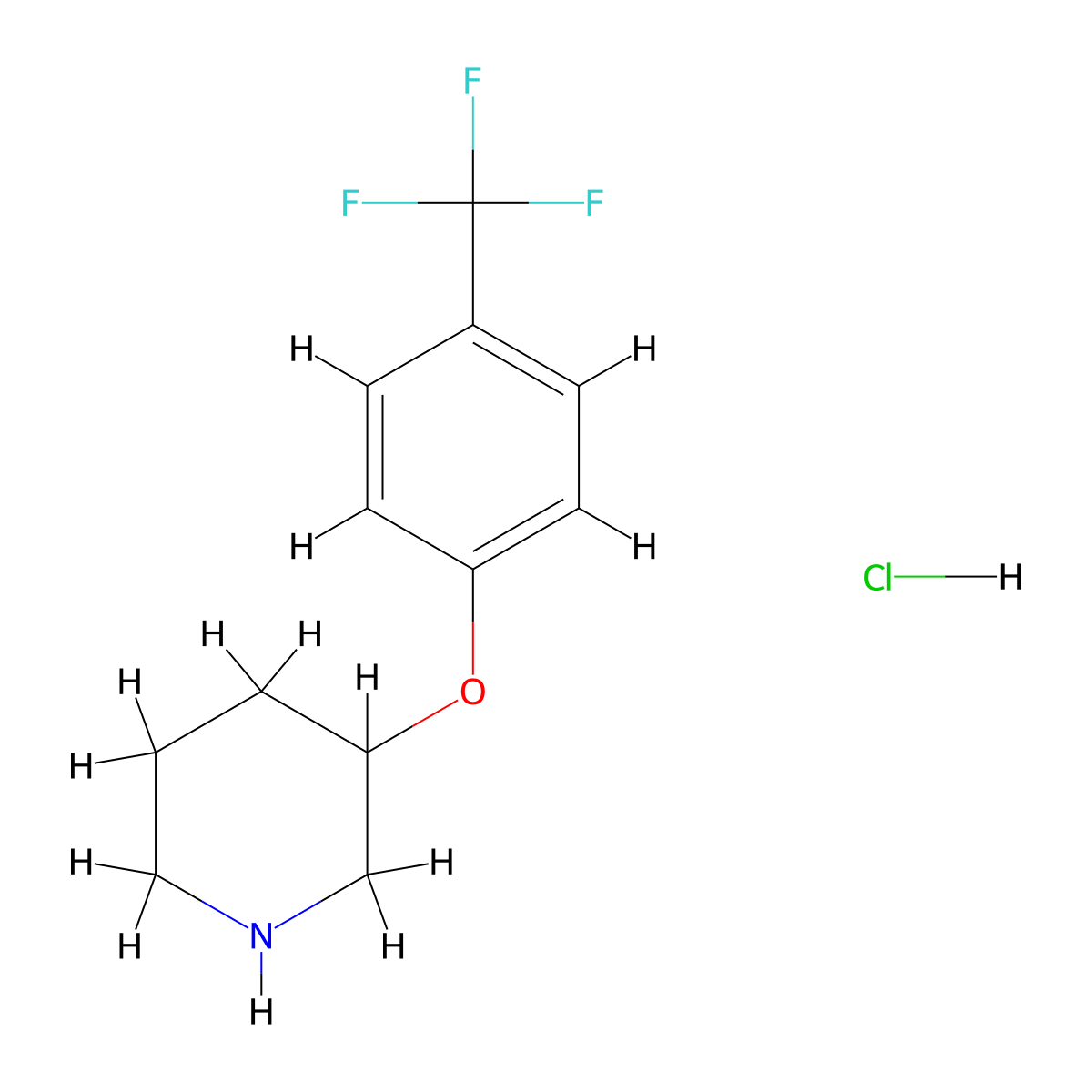 3-[4-(Trifluoromethyl)phenoxy]piperidine hydrochloride molecular structure, CAS 1220033-97-5