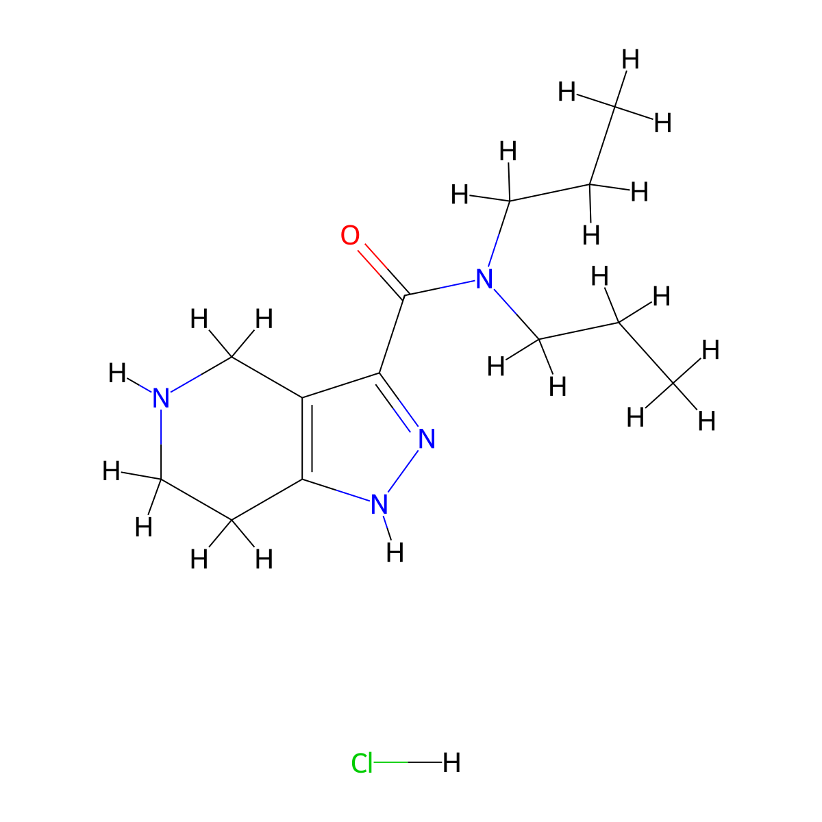 N,N-Dipropyl-4,5,6,7-tetrahydro-1H-pyrazolo[4,3-c]pyridine-3-carboxamide hydrochloride molecular structure, CAS 1220034-09-2