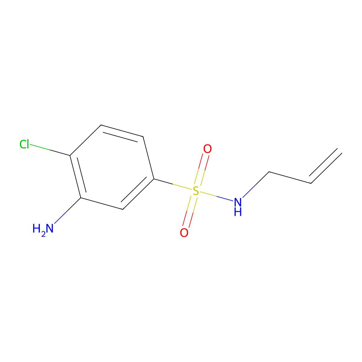 N-Allyl-3-amino-4-chlorobenzenesulfonamide molecular structure, CAS 1220034-25-2