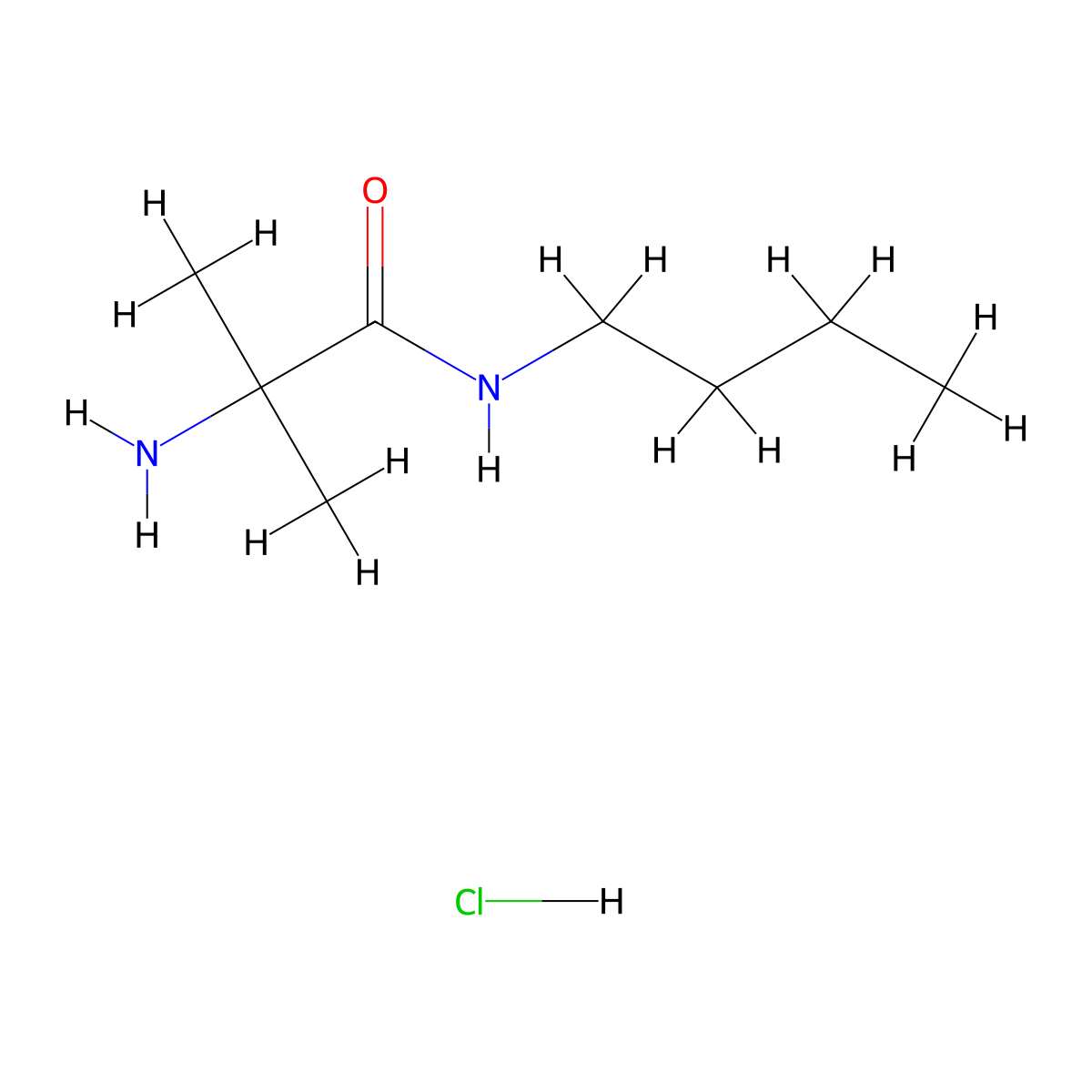 2-Amino-N-butyl-2-methylpropanamide hydrochloride molecular structure, CAS 1220034-26-3