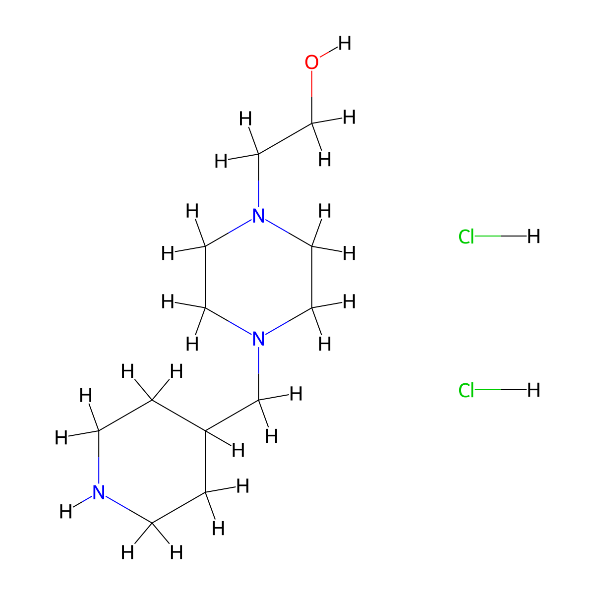 2-[4-(4-Piperidinylmethyl)-1-piperazinyl]-1-ethanol dihydrochloride molecular structure, CAS 1220034-37-6
