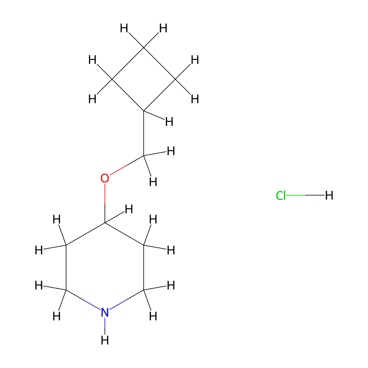 4-(Cyclobutylmethoxy)piperidine hydrochloride molecular structure, CAS 1220034-46-7