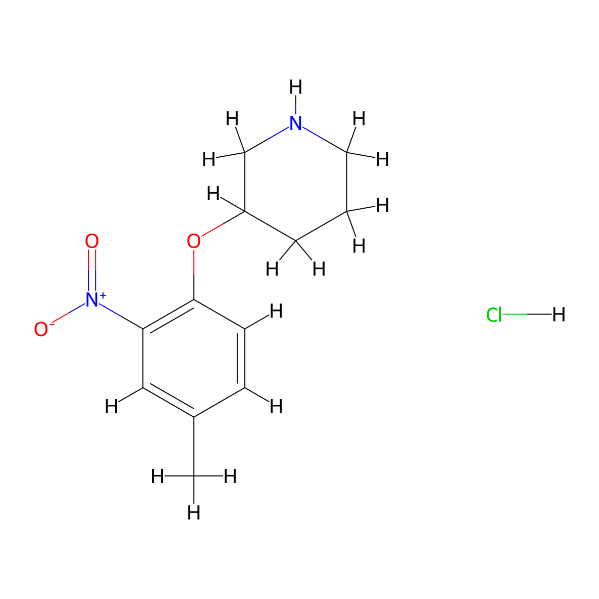 3-(4-Methyl-2-nitrophenoxy)piperidine hydrochloride molecular structure, CAS 1220034-58-1