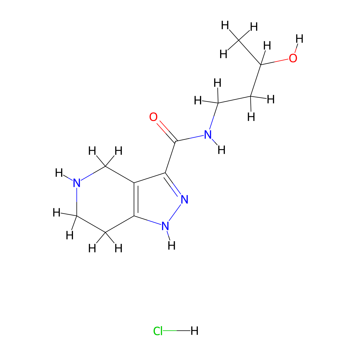 N-(3-Hydroxybutyl)-4,5,6,7-tetrahydro-1H-pyrazolo[4,3-c]pyridine-3-carboxamide hydrochloride molecular structure, CAS 1220034-60-5