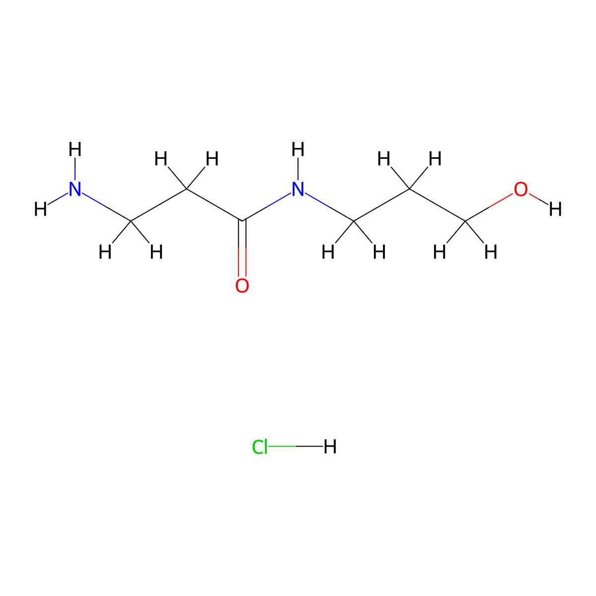 3-Amino-N-(3-hydroxypropyl)propanamide hydrochloride molecular structure, CAS 1220034-67-2