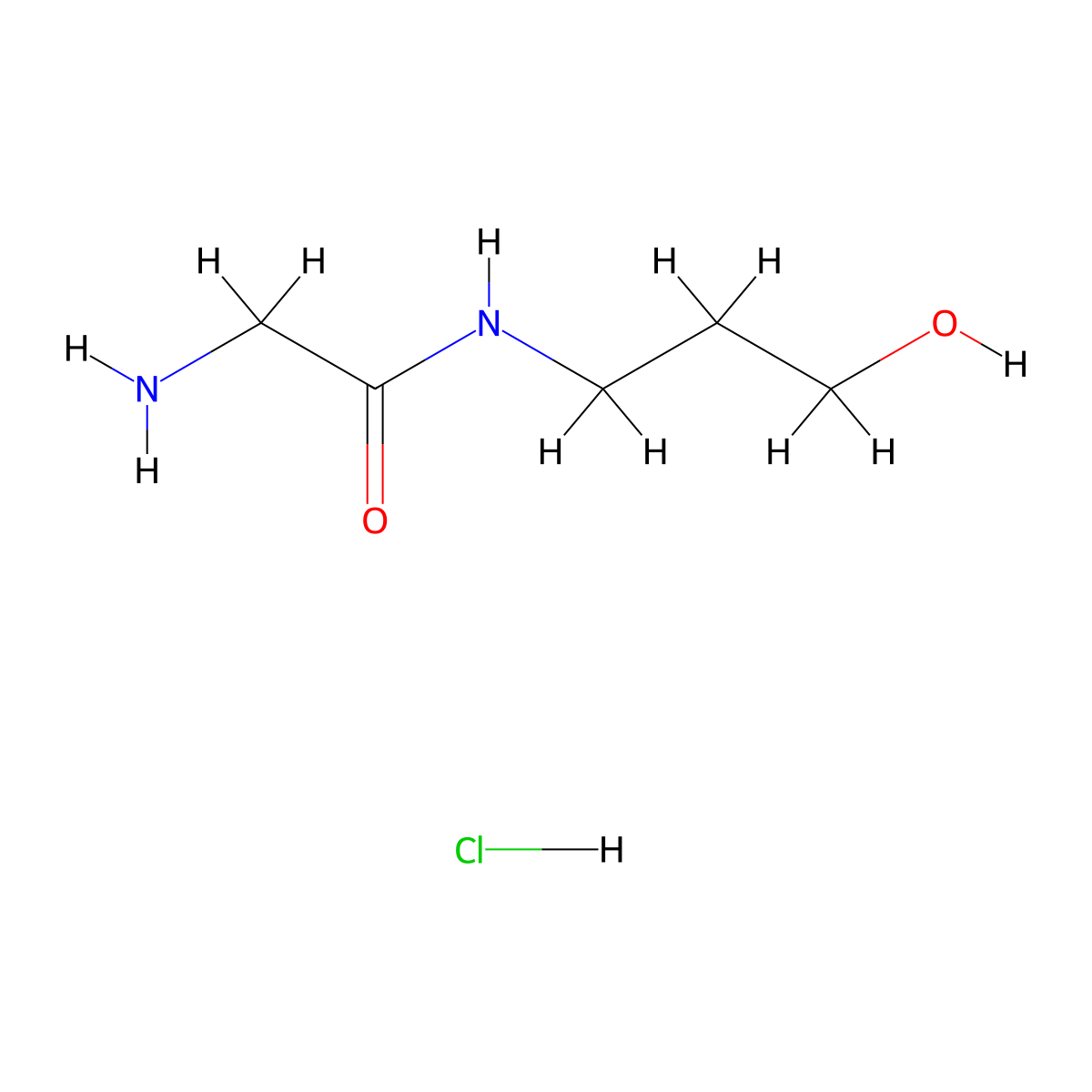 2-Amino-N-(3-hydroxypropyl)acetamide hydrochloride molecular structure, CAS 1220034-68-3