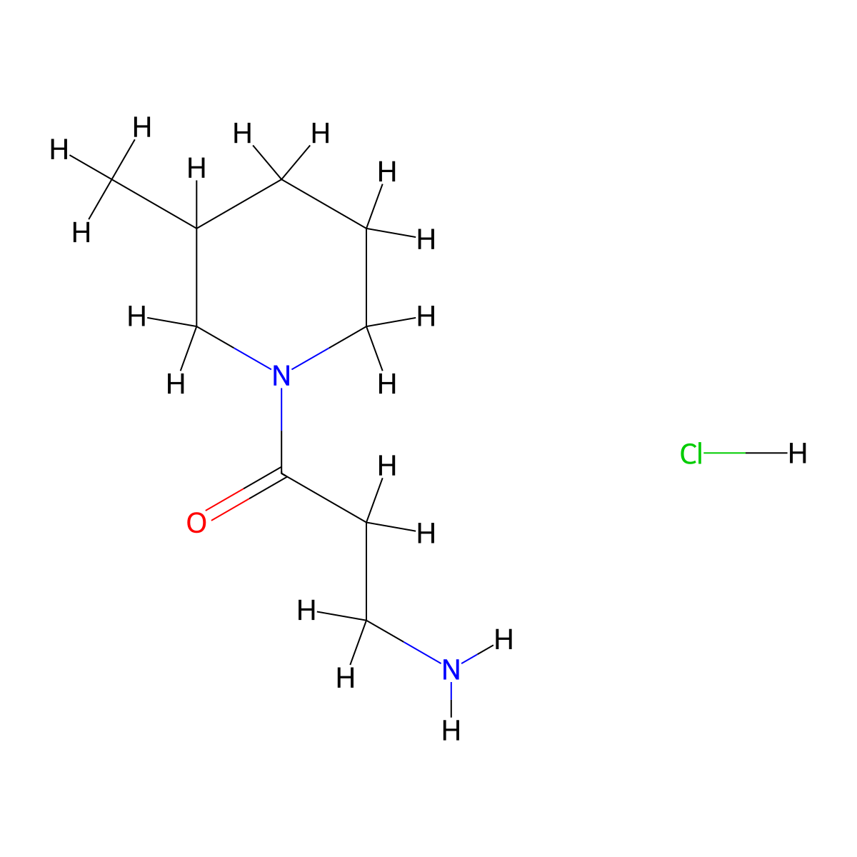 3-Amino-1-(3-methylpiperidin-1-yl)propan-1-one hydrochloride molecular structure, CAS 1220034-77-4