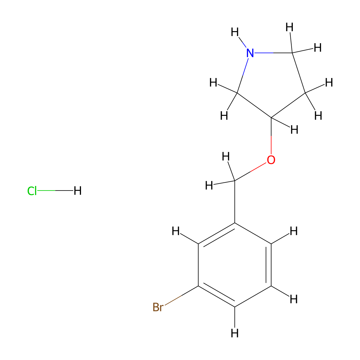 3-[(3-Bromobenzyl)oxy]pyrrolidine hydrochloride molecular structure, CAS 1220034-84-3