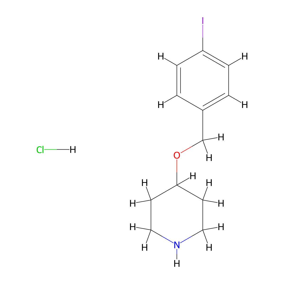 4-((4-Iodobenzyl)oxy)piperidine hydrochloride molecular structure, CAS 1220034-88-7