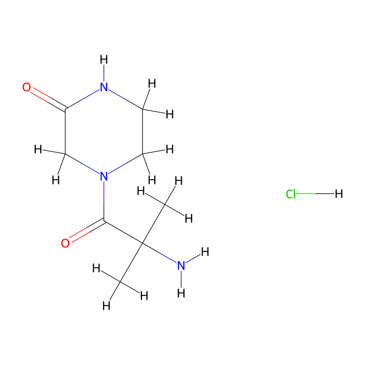 4-(2-Amino-2-methylpropanoyl)piperazin-2-one hydrochloride molecular structure, CAS 1220034-89-8