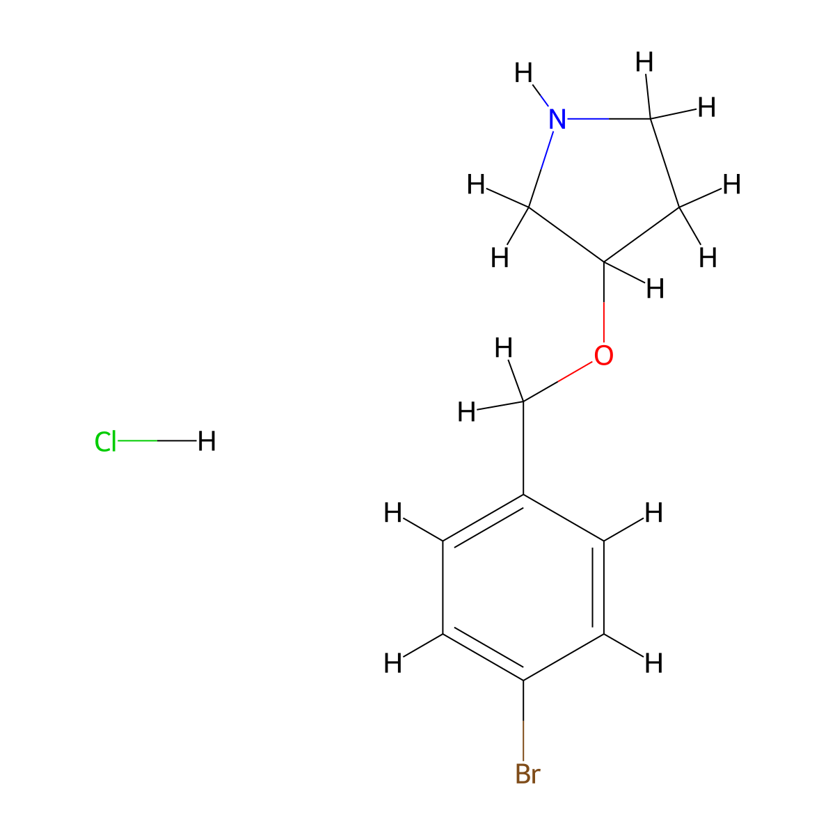 3-[(4-Bromobenzyl)oxy]pyrrolidine hydrochloride molecular structure, CAS 1220034-90-1