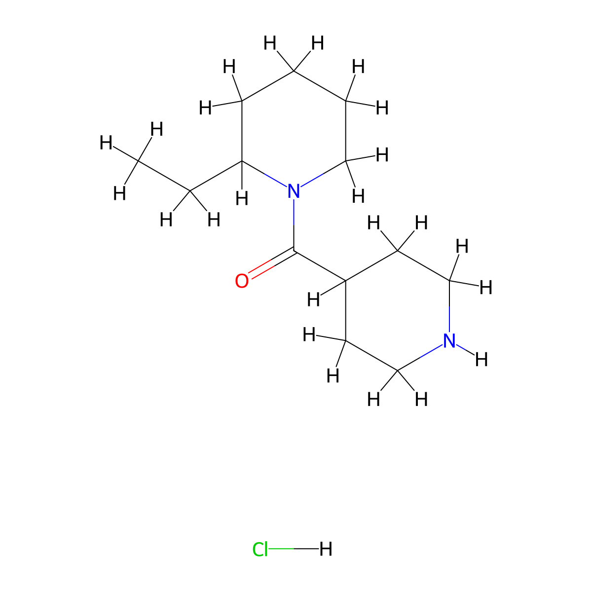 (2-Ethyl-1-piperidinyl)(4-piperidinyl)methanone hydrochloride molecular structure, CAS 1220034-98-9