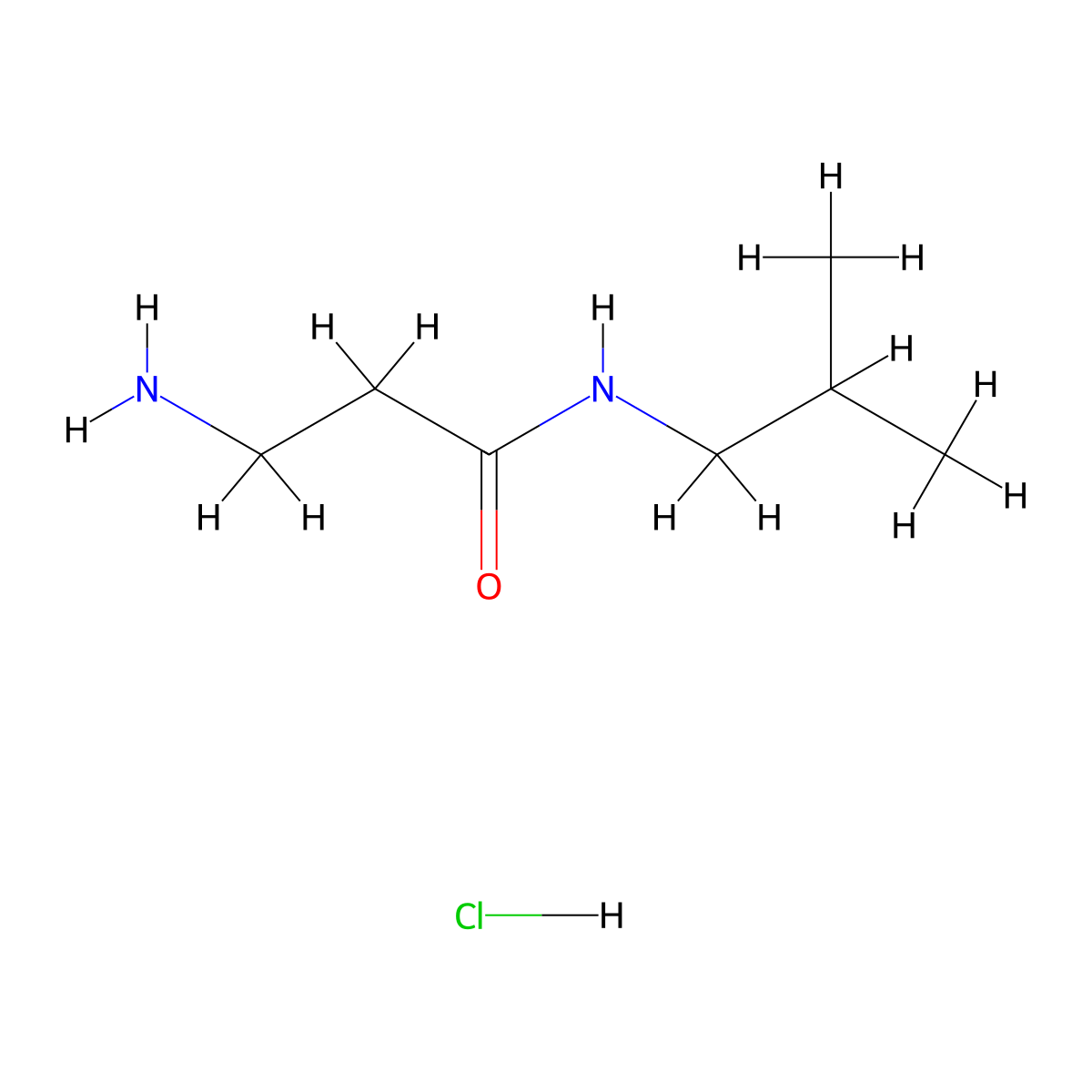 3-amino-N-(2-methylpropyl)propanamide hydrochloride molecular structure, CAS 1220035-14-2