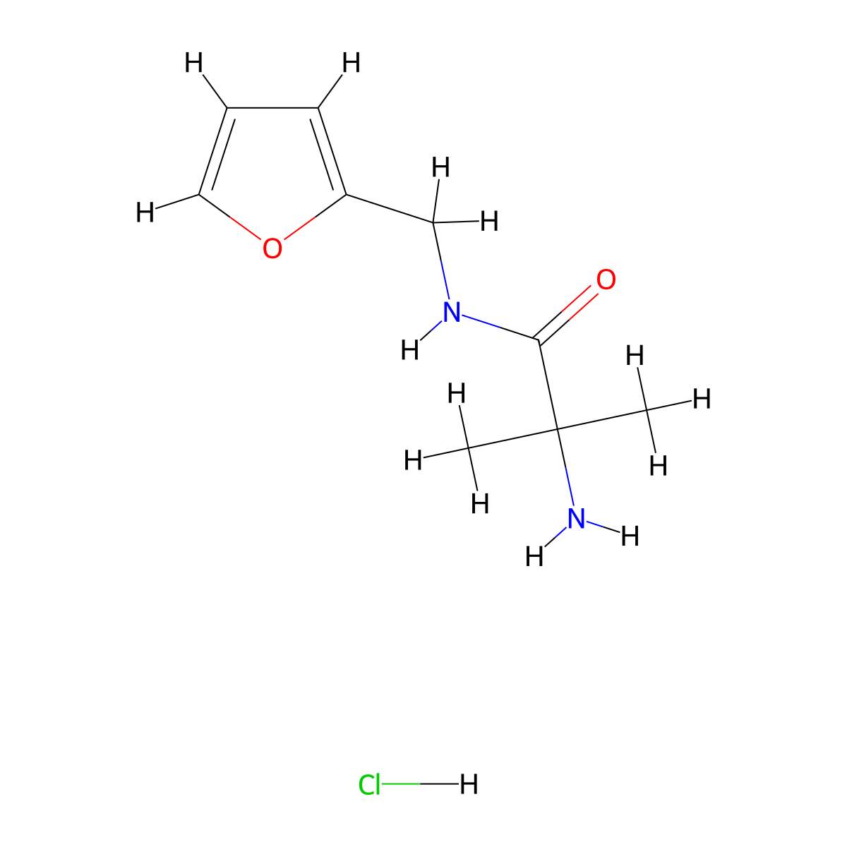 2-Amino-N-(2-furylmethyl)-2-methylpropanamide hydrochloride molecular structure, CAS 1220035-22-2