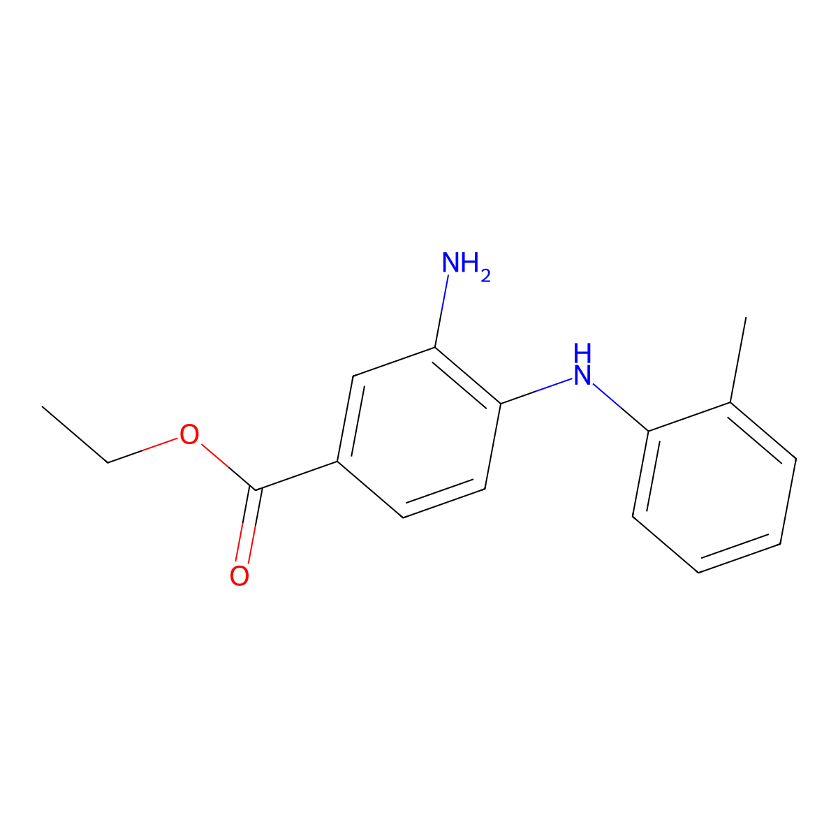 Ethyl 3-amino-4-(2-toluidino)benzoate molecular structure, CAS 1220035-25-5