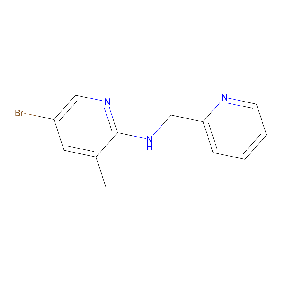 5-Bromo-3-methyl-N-(2-pyridinylmethyl)-2-pyridinamine molecular structure, CAS 1220035-38-0