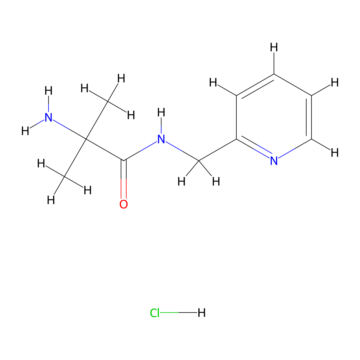 2-Amino-2-methyl-N-(2-pyridinylmethyl)propanamide hydrochloride molecular structure, CAS 1220035-41-5