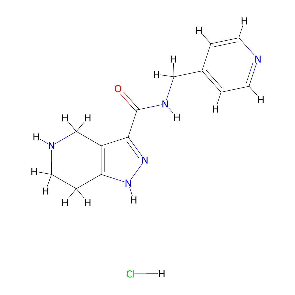 N-(4-Pyridinylmethyl)-4,5,6,7-tetrahydro-1H-pyrazolo[4,3-c]pyridine-3-carboxamide hydrochloride molecular structure, CAS 1220035-44-8