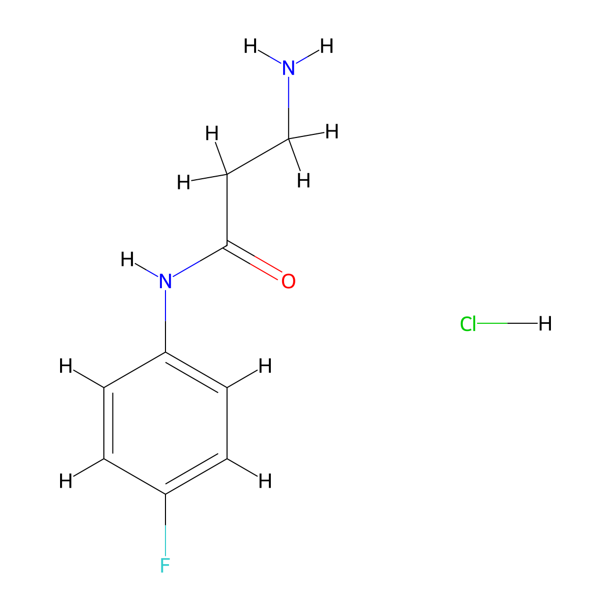 3-Amino-N-(4-fluorophenyl)propanamide hydrochloride molecular structure, CAS 1220035-45-9