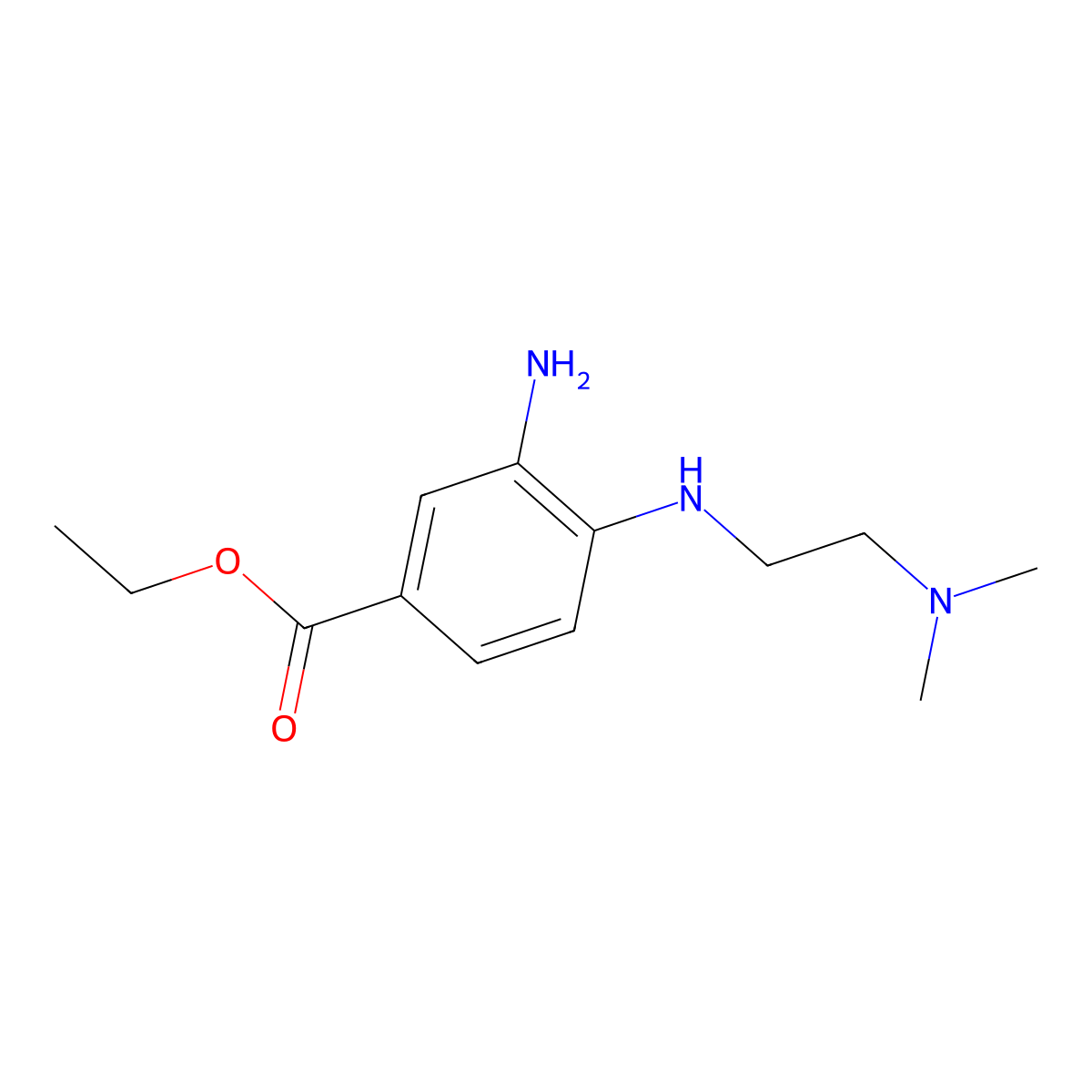 Ethyl 3-amino-4-{[2-(dimethylamino)ethyl]-amino}benzoate molecular structure, CAS 1220035-46-0