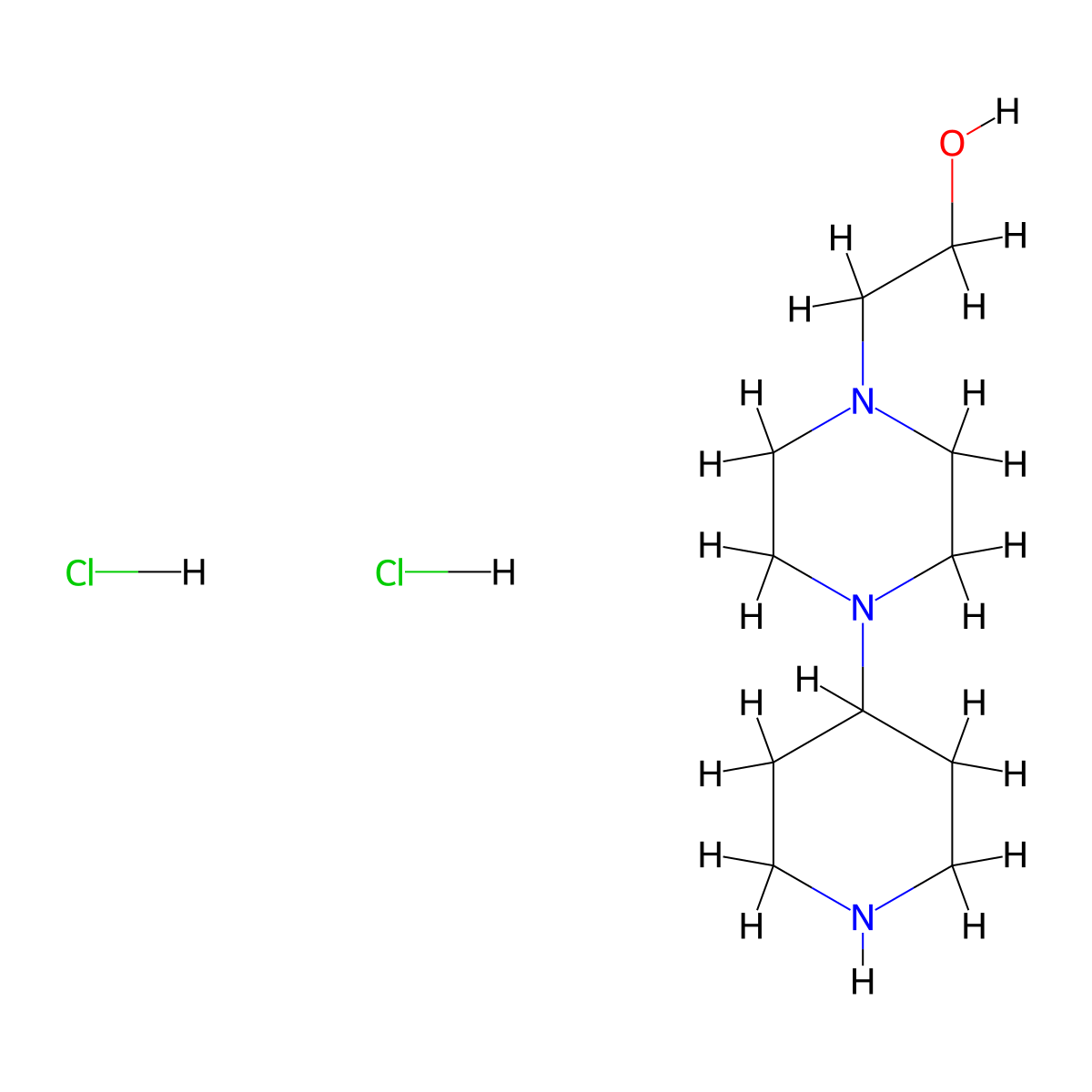 2-[4-(4-Piperidinyl)-1-piperazinyl]-1-ethanol dihydrochloride molecular structure, CAS 1220035-51-7