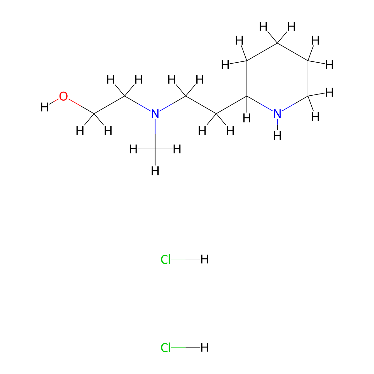 2-{Methyl[2-(2-piperidinyl)ethyl]amino}-1-ethanol dihydrochloride molecular structure, CAS 1220035-54-0