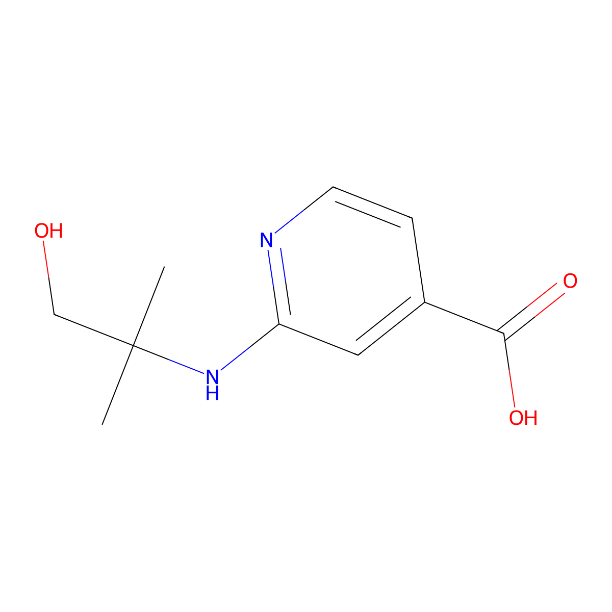 2-[(2-Hydroxy-1,1-dimethylethyl)amino]-isonicotinic acid molecular structure, CAS 1220035-56-2