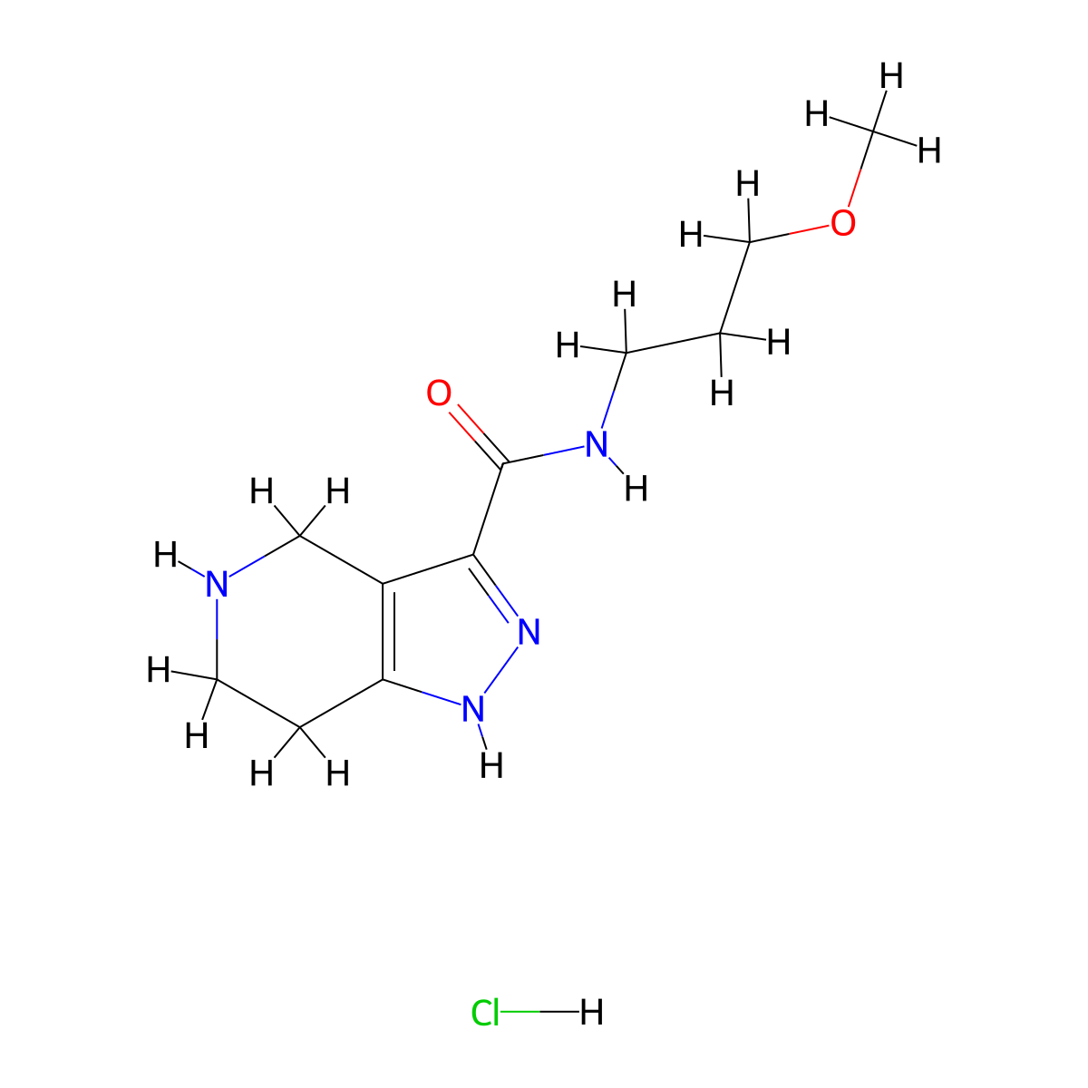 N-(3-Methoxypropyl)-4,5,6,7-tetrahydro-1H-pyrazolo[4,3-c]pyridine-3-carboxamide hydrochloride molecular structure, CAS 1220035-57-3