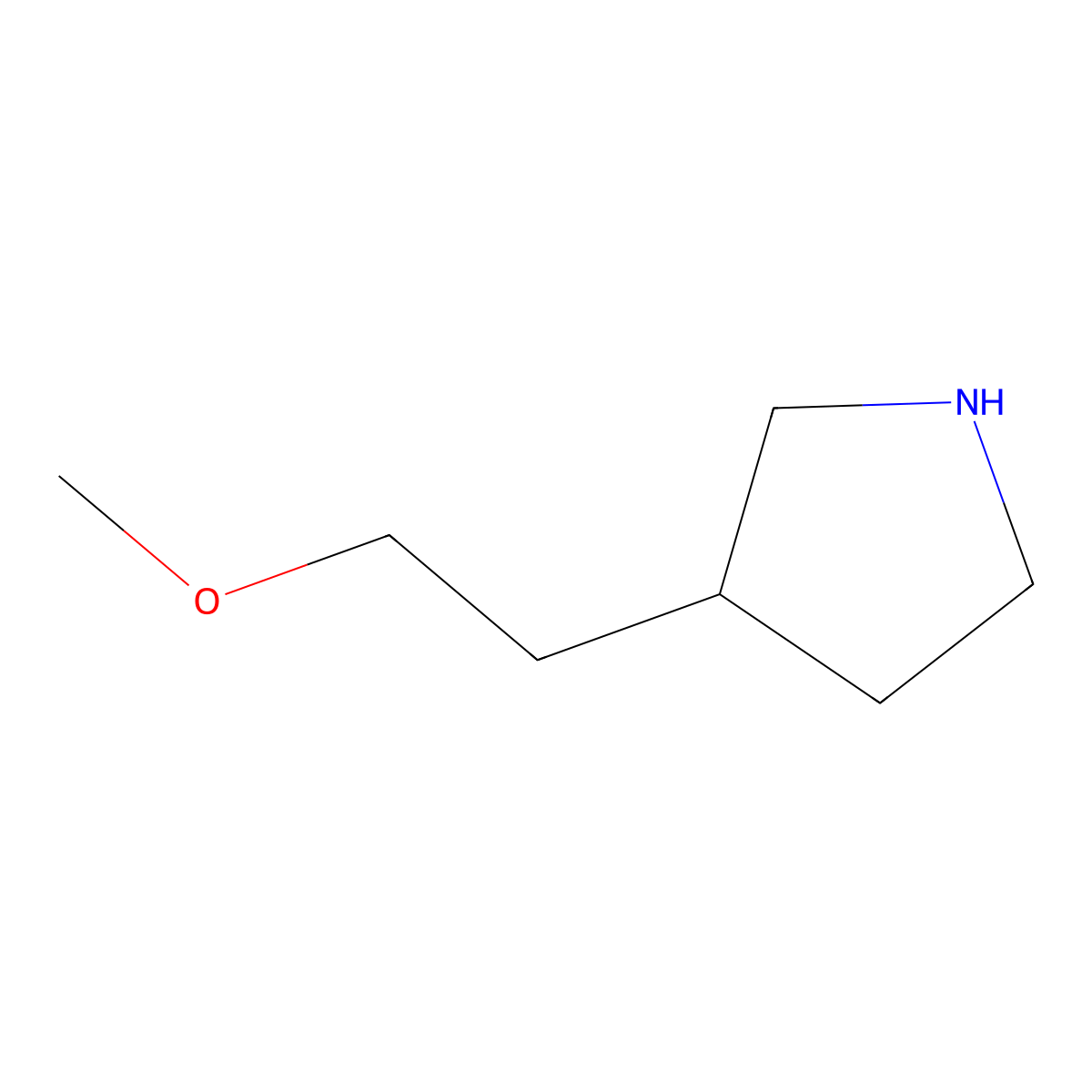 3-(2-Methoxyethyl)pyrrolidine molecular structure, CAS 1220035-58-4