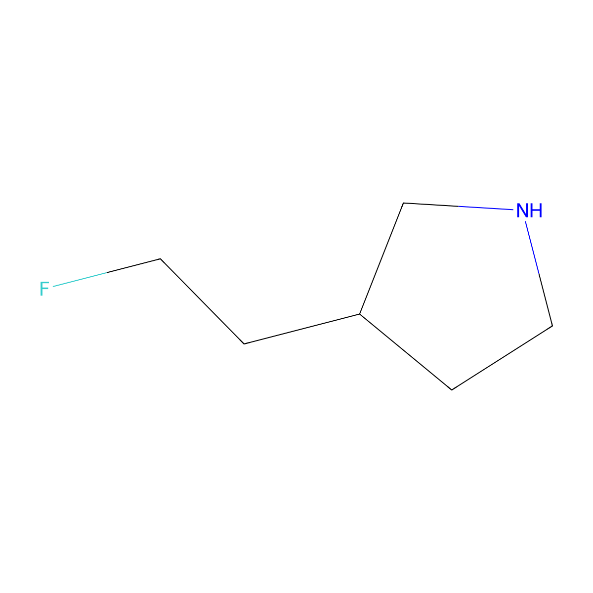 3-(2-Fluoroethyl)pyrrolidine molecular structure, CAS 1220035-63-1