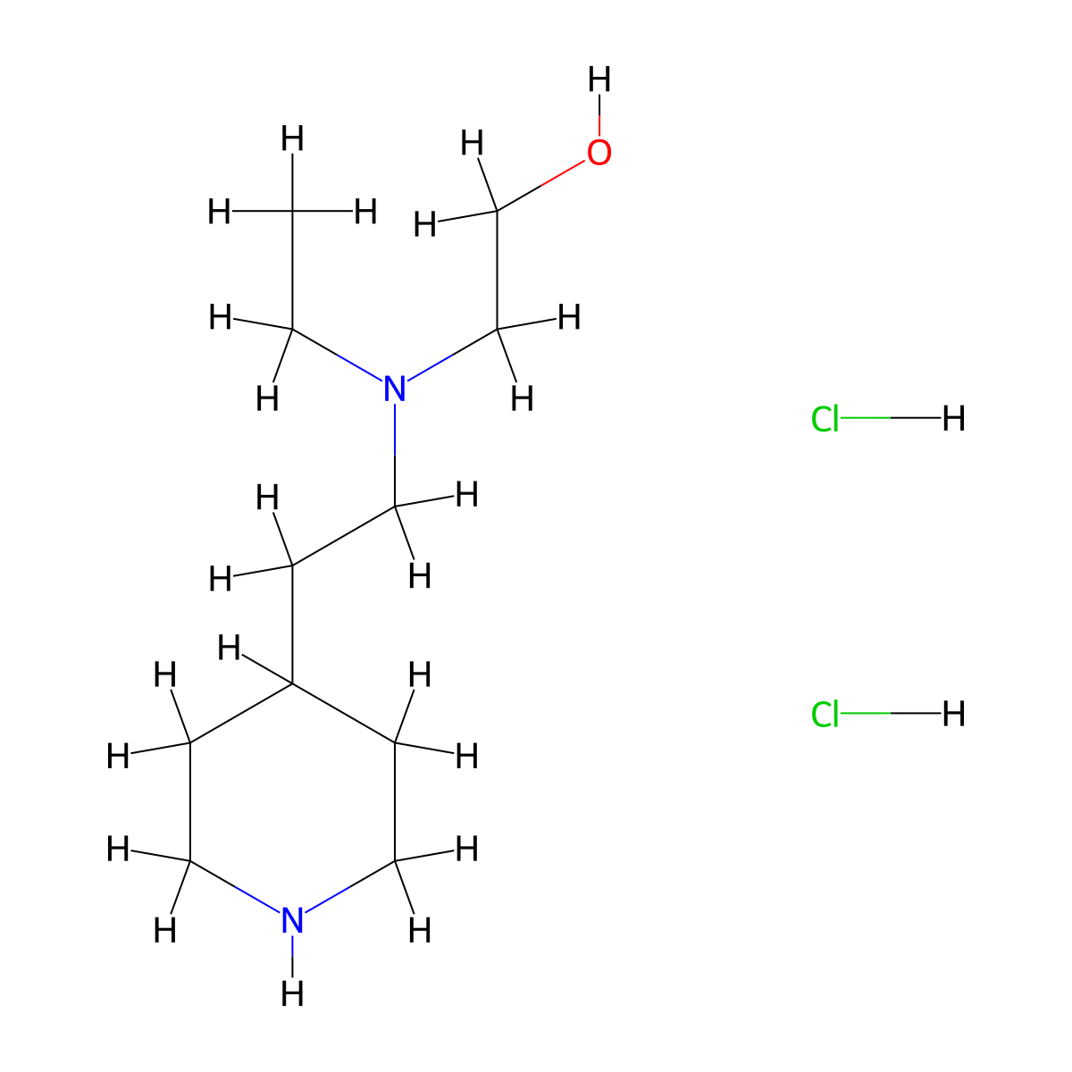 2-{Ethyl[2-(4-piperidinyl)ethyl]amino}-1-ethanol dihydrochloride molecular structure, CAS 1220035-76-6